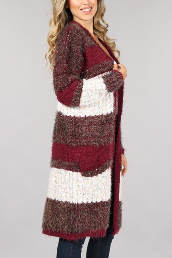 MULTI STRIPE EYELASH & SEQUINS CARDI SWEATER MULTI STRIPE EYELASH & SEQUINS CARDI SWEATER