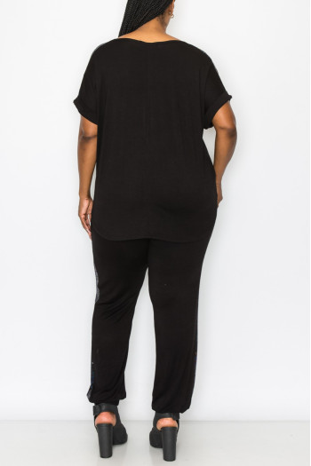 SEQUIN POCKET & SHOULDER ROLLED SLV CURVE SEQUIN POCKET & SHOULDER ROLLED SLV CURVE