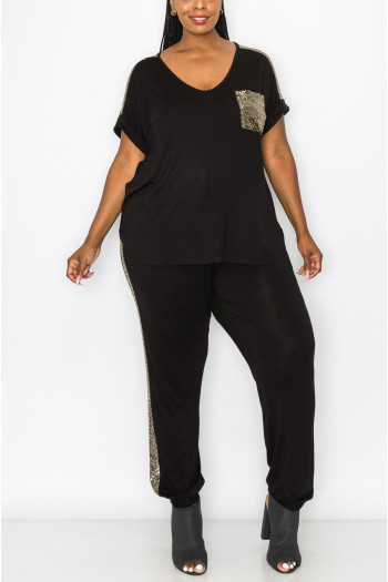 SEQUIN POCKET & SHOULDER ROLLED SLV CURVE SEQUIN POCKET & SHOULDER ROLLED SLV CURVE