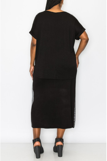 SEQUIN POCKET & SHOULDER ROLLED SLV CURVE SEQUIN POCKET & SHOULDER ROLLED SLV CURVE