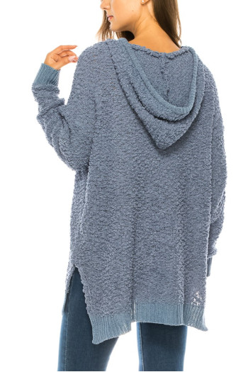 HOODIE LONG SLEEVE SIDE SLIT TUNIC SWEATER HOODIE LONG SLEEVE SIDE SLIT TUNIC SWEATER