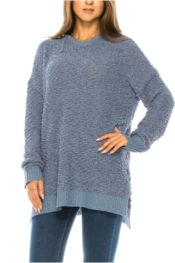 HOODIE LONG SLEEVE SIDE SLIT TUNIC SWEATER HOODIE LONG SLEEVE SIDE SLIT TUNIC SWEATER