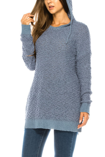 HOODIE LONG SLEEVE SIDE SLIT TUNIC SWEATER HOODIE LONG SLEEVE SIDE SLIT TUNIC SWEATER